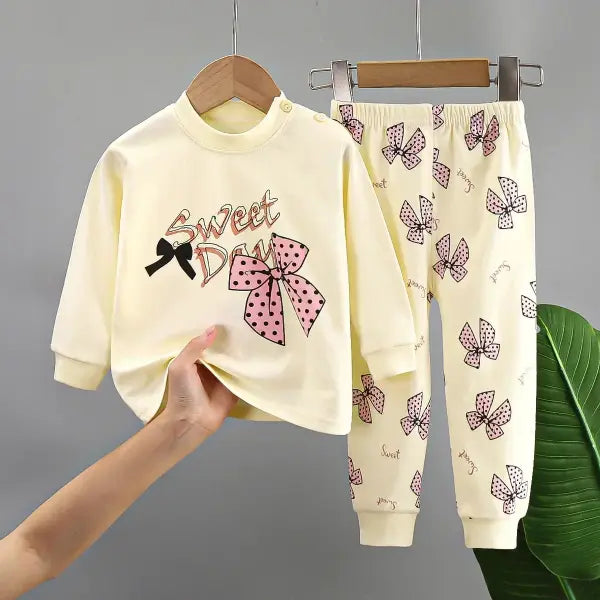 New Kids Boys Girls Pure Cotton Pajamas Cute Cartoon Long Sleeve Pyjamas Toddler Baby Autumn Sleepwear Children’s
