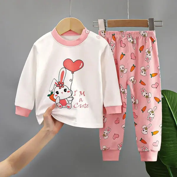 New Kids Boys Girls Pure Cotton Pajamas Cute Cartoon Long Sleeve Pyjamas Toddler Baby Autumn Sleepwear Children’s