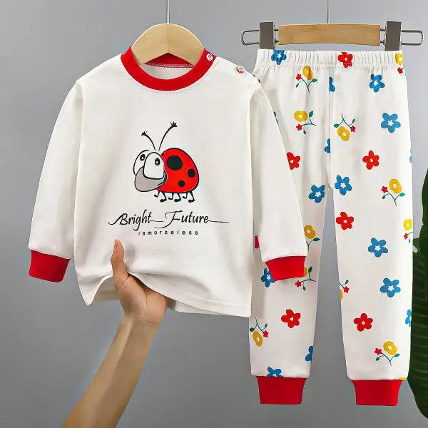 New Kids Boys Girls Pure Cotton Pajamas Cute Cartoon Long Sleeve Pyjamas Toddler Baby Autumn Sleepwear Children’s