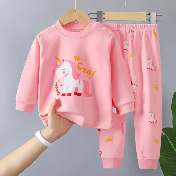 New Kids Boys Girls Pure Cotton Pajamas Cute Cartoon Long Sleeve Pyjamas Toddler Baby Autumn Sleepwear Children’s