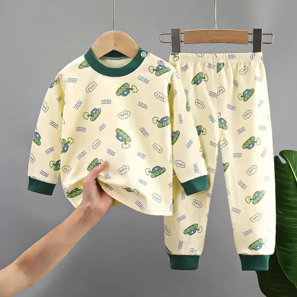 New Kids Boys Girls Pure Cotton Pajamas Cute Cartoon Long Sleeve Pyjamas Toddler Baby Autumn Sleepwear Children’s