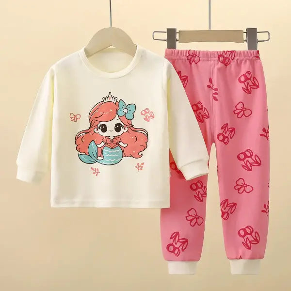 New Kids Boys Girls Pure Cotton Pajamas Cute Cartoon Long Sleeve Pyjamas Toddler Baby Autumn Sleepwear Children’s