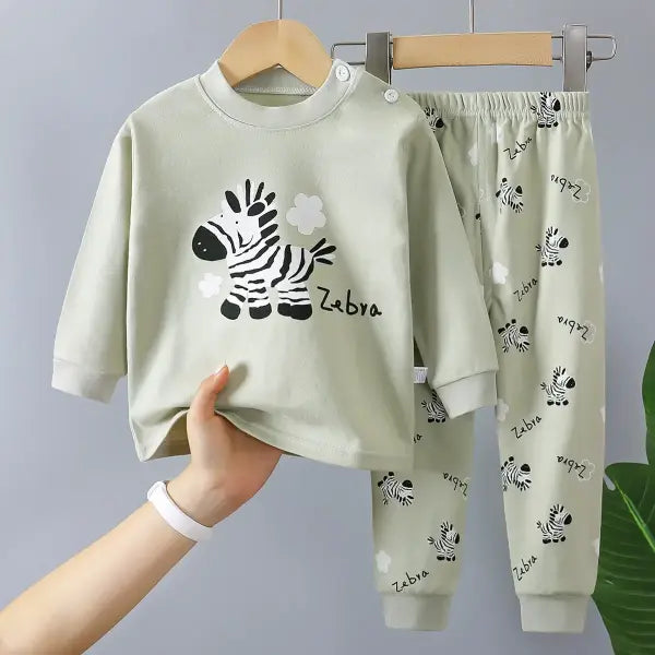 New Kids Boys Girls Pure Cotton Pajamas Cute Cartoon Long Sleeve Pyjamas Toddler Baby Autumn Sleepwear Children’s