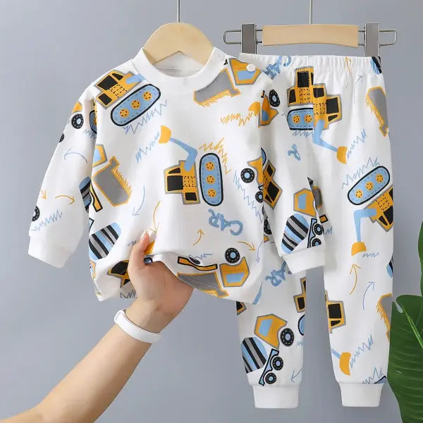 New Kids Boys Girls Pure Cotton Pajamas Cute Cartoon Long Sleeve Pyjamas Toddler Baby Autumn Sleepwear Children’s
