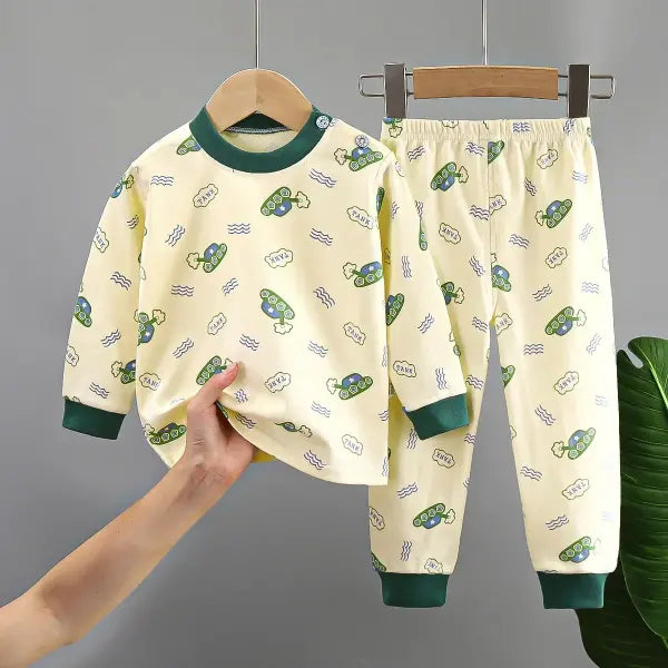 New Kids Boys Girls Pure Cotton Pajamas Cute Cartoon Long Sleeve Pyjamas Toddler Baby Autumn Sleepwear Children’s