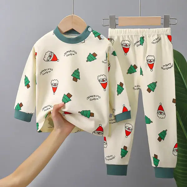 New Kids Boys Girls Pure Cotton Pajamas Cute Cartoon Long Sleeve Pyjamas Toddler Baby Autumn Sleepwear Children’s