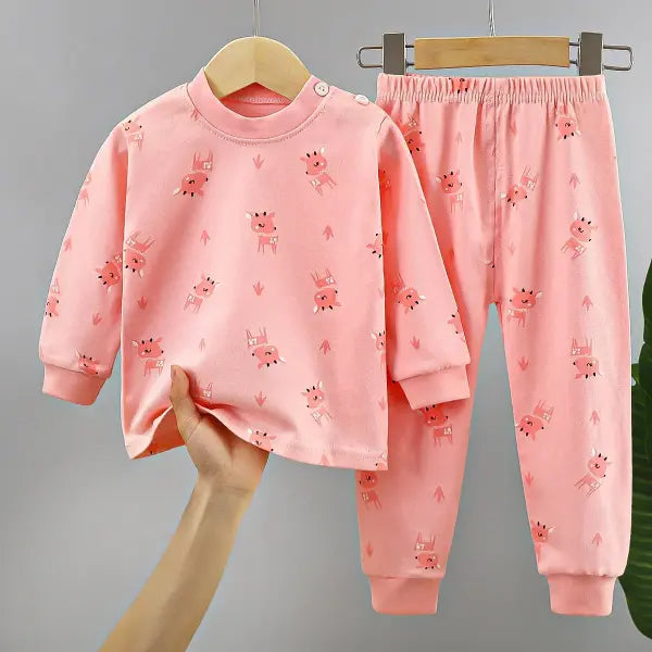 New Kids Boys Girls Pure Cotton Pajamas Cute Cartoon Long Sleeve Pyjamas Toddler Baby Autumn Sleepwear Children’s