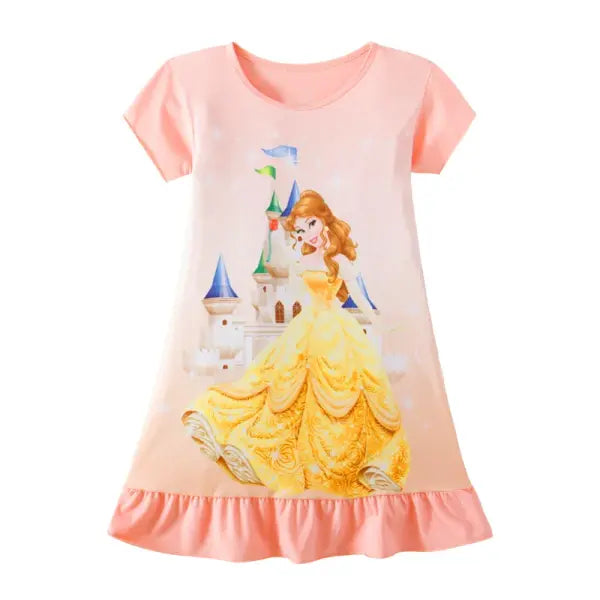 New kids Nightdress Elsa Cartoon Dress Minnie Printing Sleepwear Girls Nightgowns Children Party Dresses Pajamas Girls