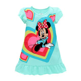 New kids Nightdress Elsa Cartoon Dress Minnie Printing Sleepwear Girls Nightgowns Children Party Dresses Pajamas Girls
