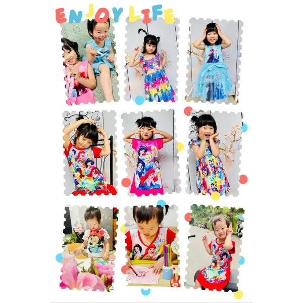 New kids Nightdress Elsa Cartoon Dress Minnie Printing Sleepwear Girls Nightgowns Children Party Dresses Pajamas Girls