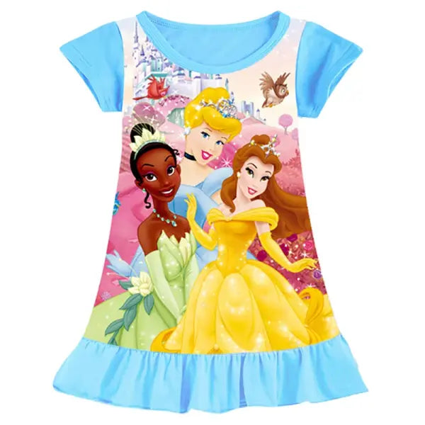 New kids Nightdress Elsa Cartoon Dress Minnie Printing Sleepwear Girls Nightgowns Children Party Dresses Pajamas Girls