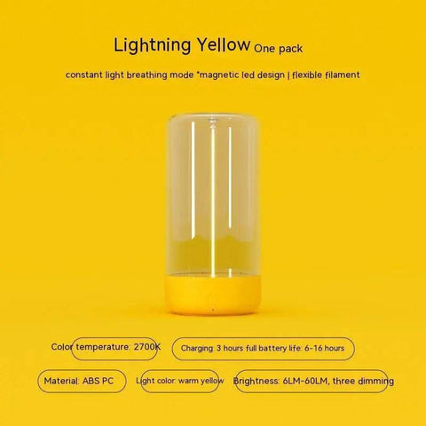 New LED Camping Light: Rechargeable Portable Night Light - Yellow / USB