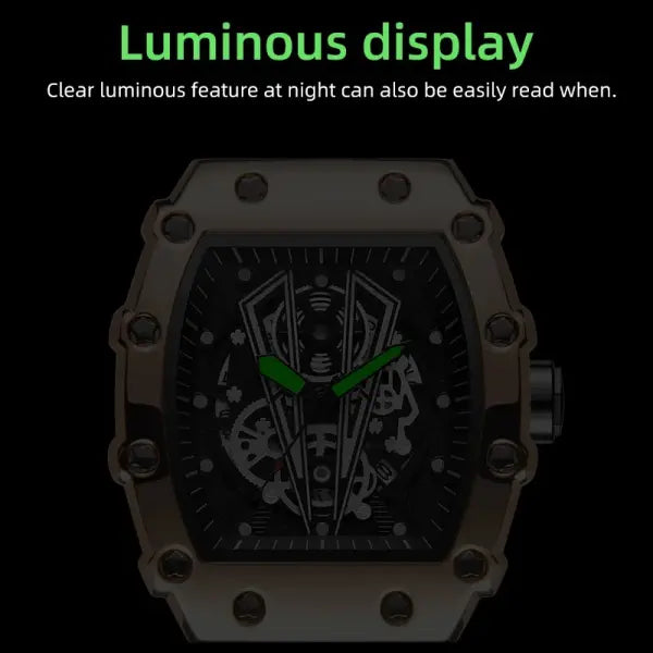 Quartz Watch Alloy Case Silicone Band Luxury Sports Waterproof