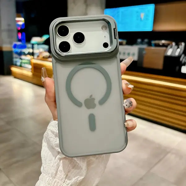 New Matte Translucent Magnetic Case For iPhone 17 16 15 14 13 12 Pro Max 17Air Metal Bracket For Magsafe Wireless