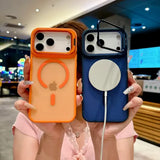 New Matte Translucent Magnetic Case For iPhone 17 16 15 14 13 12 Pro Max 17Air Metal Bracket For Magsafe Wireless