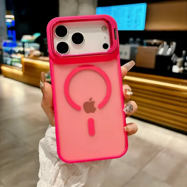 New Matte Translucent Magnetic Case For iPhone 17 16 15 14 13 12 Pro Max 17Air Metal Bracket For Magsafe Wireless