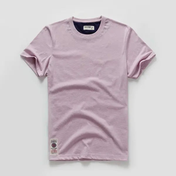 New Men Cotton Solid T-Shirt Mens Short Sleeve T-shirt Multi Pure Color Fancy Yarns T Shirt Color Wine White Blue