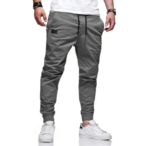 Men’s Cargo Pants Polyester Knit Casual Spring Wear - GRAY / S