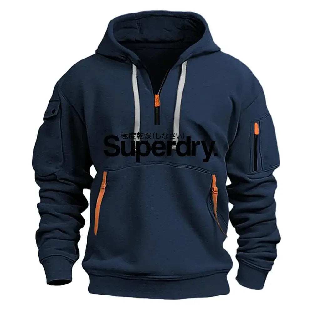 Autumn Winter Hooded Sweatshirt Polyester Men Fitness Pullover - 12 / XXXL