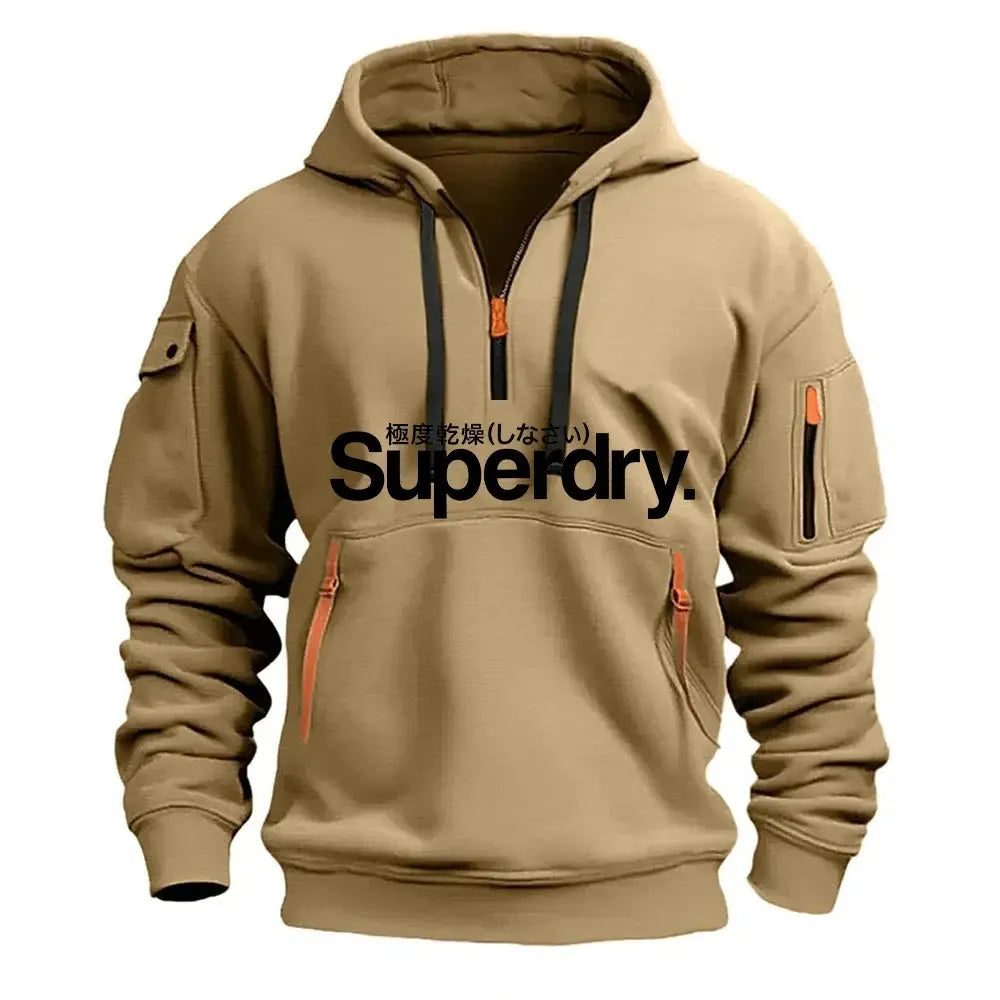 Autumn Winter Hooded Sweatshirt Polyester Men Fitness Pullover - 1 / XXXL