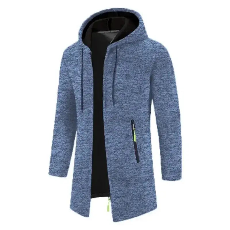 New Mens Long Sleeve Hooded Sweater for Men Zipper Sweatshirts Oversize Streetwear Warm Solid Color Autumn Jacket