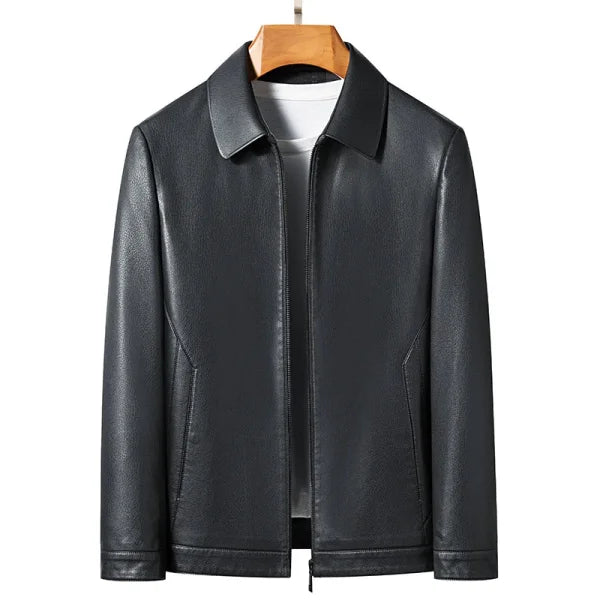 New Men’s PU Leather Jacket – Casual Youth Motorcycle Lapel Vintage Outwear - Himpall