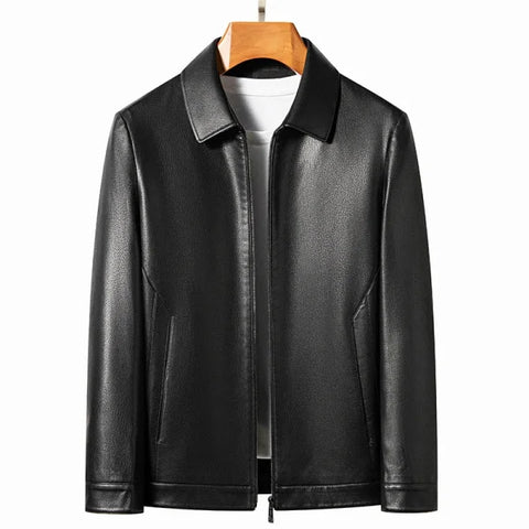 New Men’s PU Leather Jacket – Casual Youth Motorcycle Lapel Vintage Outwear - Himpall