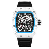 Luminous Display Quartz Watch Silicone Band Hip-Hop Style - black