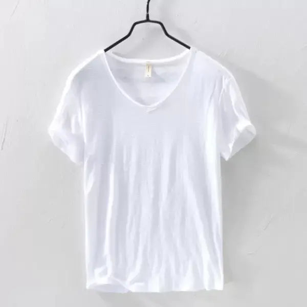 New Mens T Shirt Pure Color V Collar Short Sleeved Tops Tees Men T-Shirt 10colors slim Man T-Shirts Fitness For Male