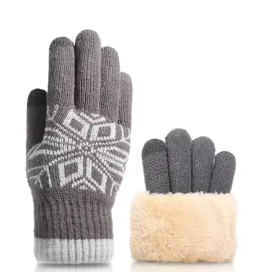 New Mink Fleece Half Finger Gloves for Women’s Soft Winter Warmth Luxury Solid Color Plush Knitted Fingerless Gloves - C