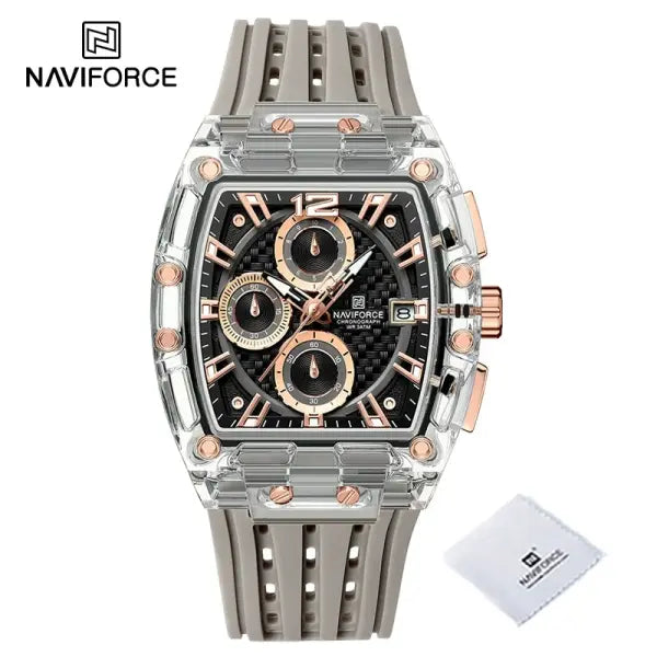 Silicone Band Quartz Chronograph Watch 5ATM Waterproof - SRGGY