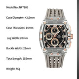 Silicone Band Quartz Chronograph Watch 5ATM Waterproof