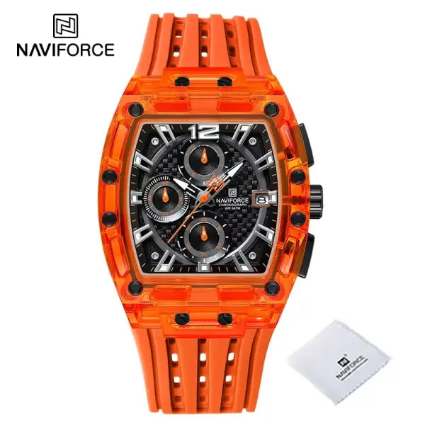 Silicone Band Quartz Chronograph Watch 5ATM Waterproof - OBO-