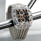 Silicone Band Quartz Chronograph Watch 5ATM Waterproof