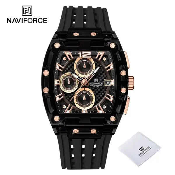 Silicone Band Quartz Chronograph Watch 5ATM Waterproof - BRGB-
