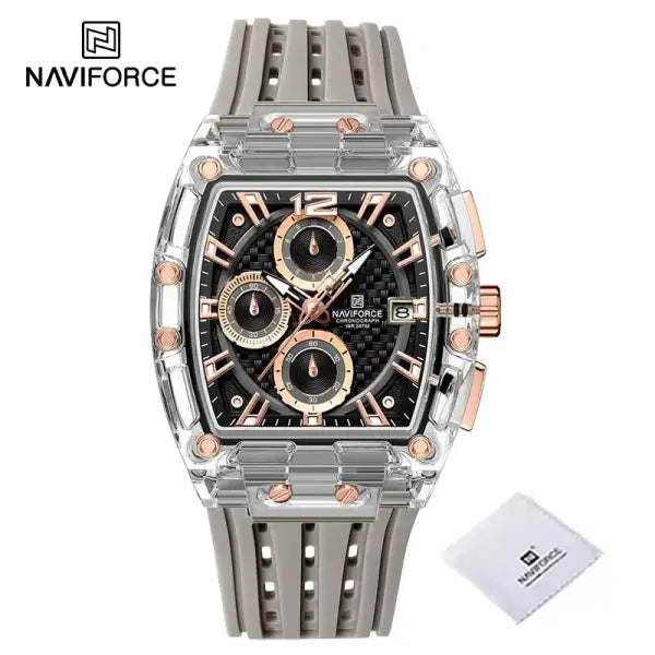 Silicone Band Quartz Chronograph Watch 5ATM Waterproof - SRGGY-