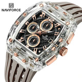Silicone Band Quartz Chronograph Watch 5ATM Waterproof