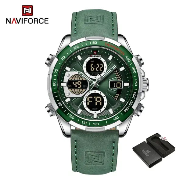 Military Sport Quartz Wristwatches Leather Chronograph - With Box7