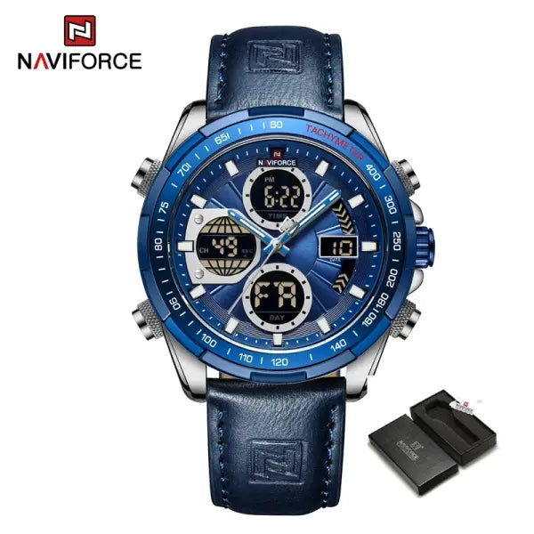 Military Sport Quartz Wristwatches Leather Chronograph - With Box1
