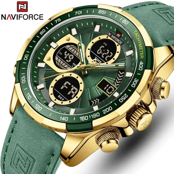Military Sport Quartz Wristwatches Leather Chronograph
