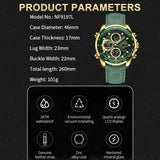 Military Sport Quartz Wristwatches Leather Chronograph