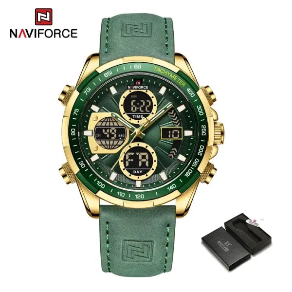 Military Sport Quartz Wristwatches Leather Chronograph - With Box4