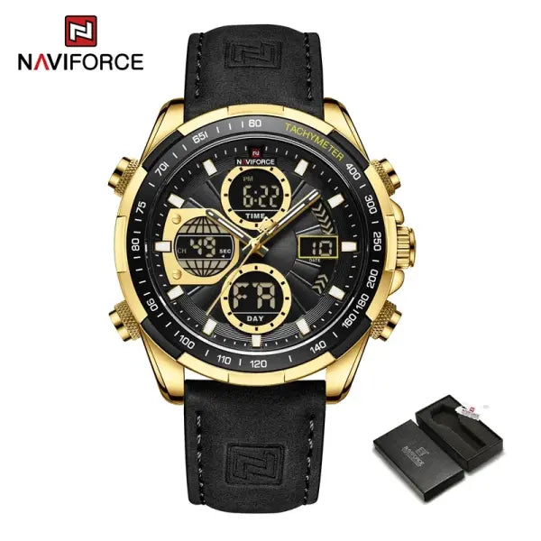 Military Sport Quartz Wristwatches Leather Chronograph - With Box5