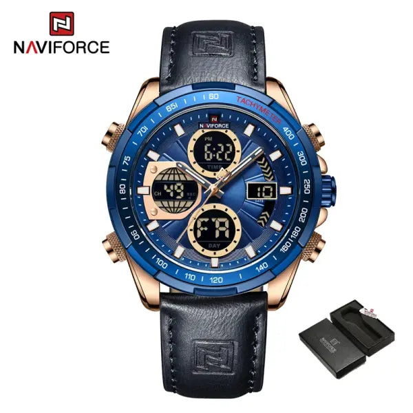 Military Sport Quartz Wristwatches Leather Chronograph - With Box9