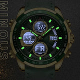 Military Sport Quartz Wristwatches Leather Chronograph