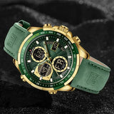 Military Sport Quartz Wristwatches Leather Chronograph
