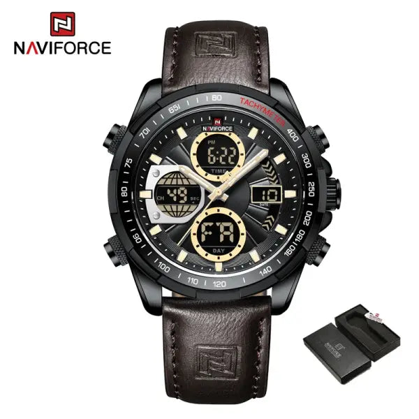 Military Sport Quartz Wristwatches Leather Chronograph - With Box8