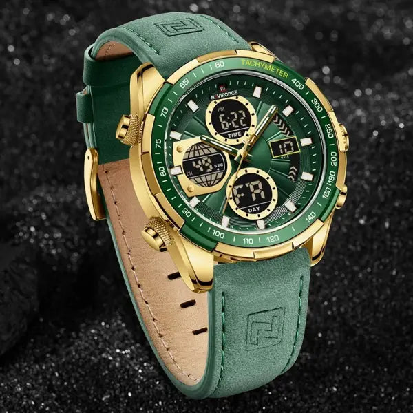 Military Sport Quartz Wristwatches Leather Chronograph