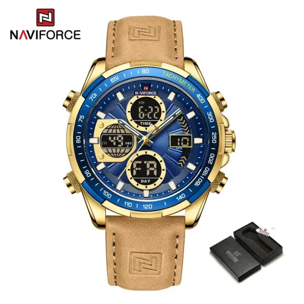 Military Sport Quartz Wristwatches Leather Chronograph - With Box6