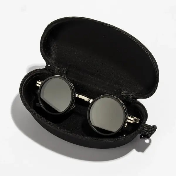 ND2-400 Adjustable Dimming Glasses Alloy Sunglasses for Outdoor Driving - Silver2 with Case